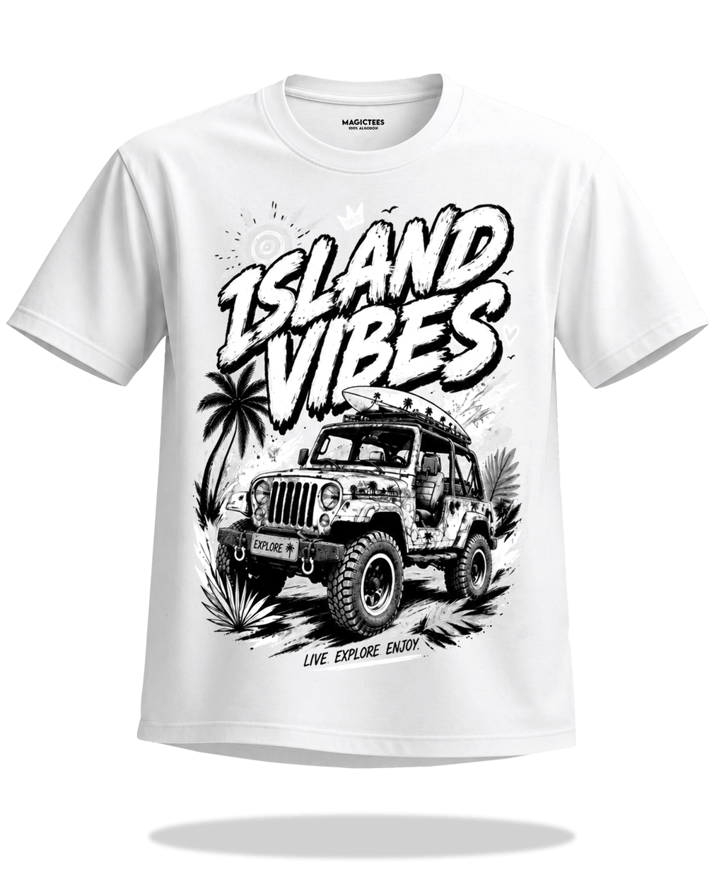 Playera "Island Vibes" – LUMISOL | Donde el sol revela la magia. | Playera que cambia de color con el sol - Magic Tees