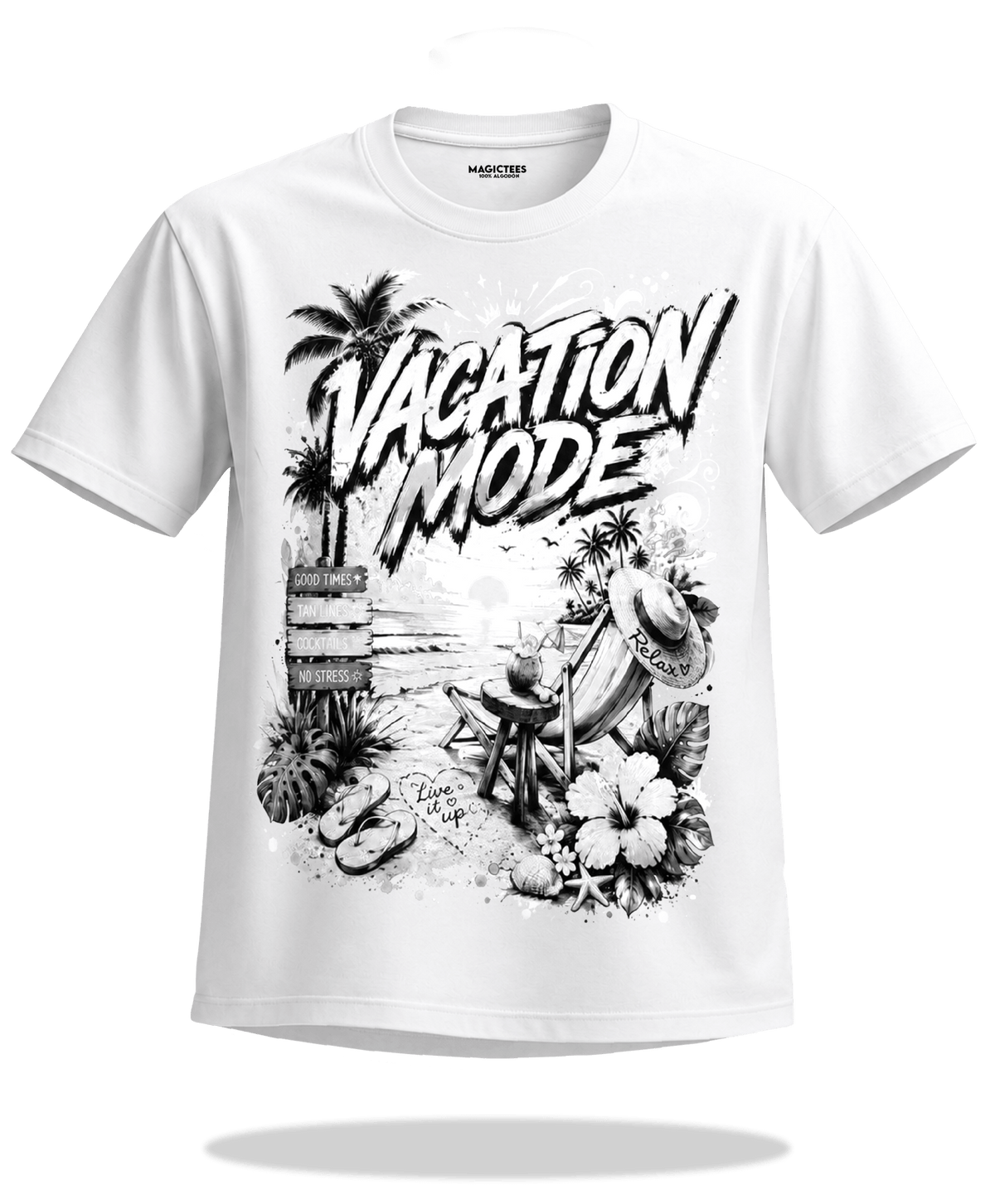 Playera "Vacation Mode" – LUMISOL | Donde el sol revela la magia. | Playera que cambia de color con el sol - Magic Tees