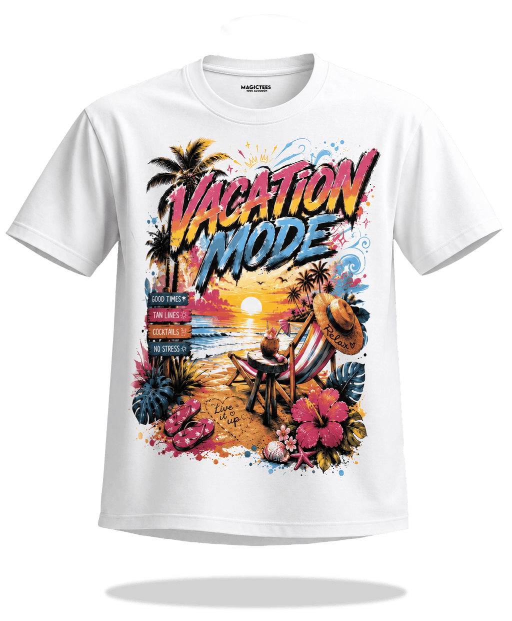 Playera "Vacation Mode" – LUMISOL | Donde el sol revela la magia. | Playera que cambia de color con el sol - Magic Tees
