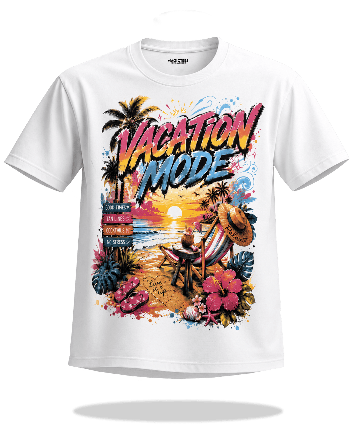 Playera "Vacation Mode" – LUMISOL | Donde el sol revela la magia. | Playera que cambia de color con el sol - Magic Tees