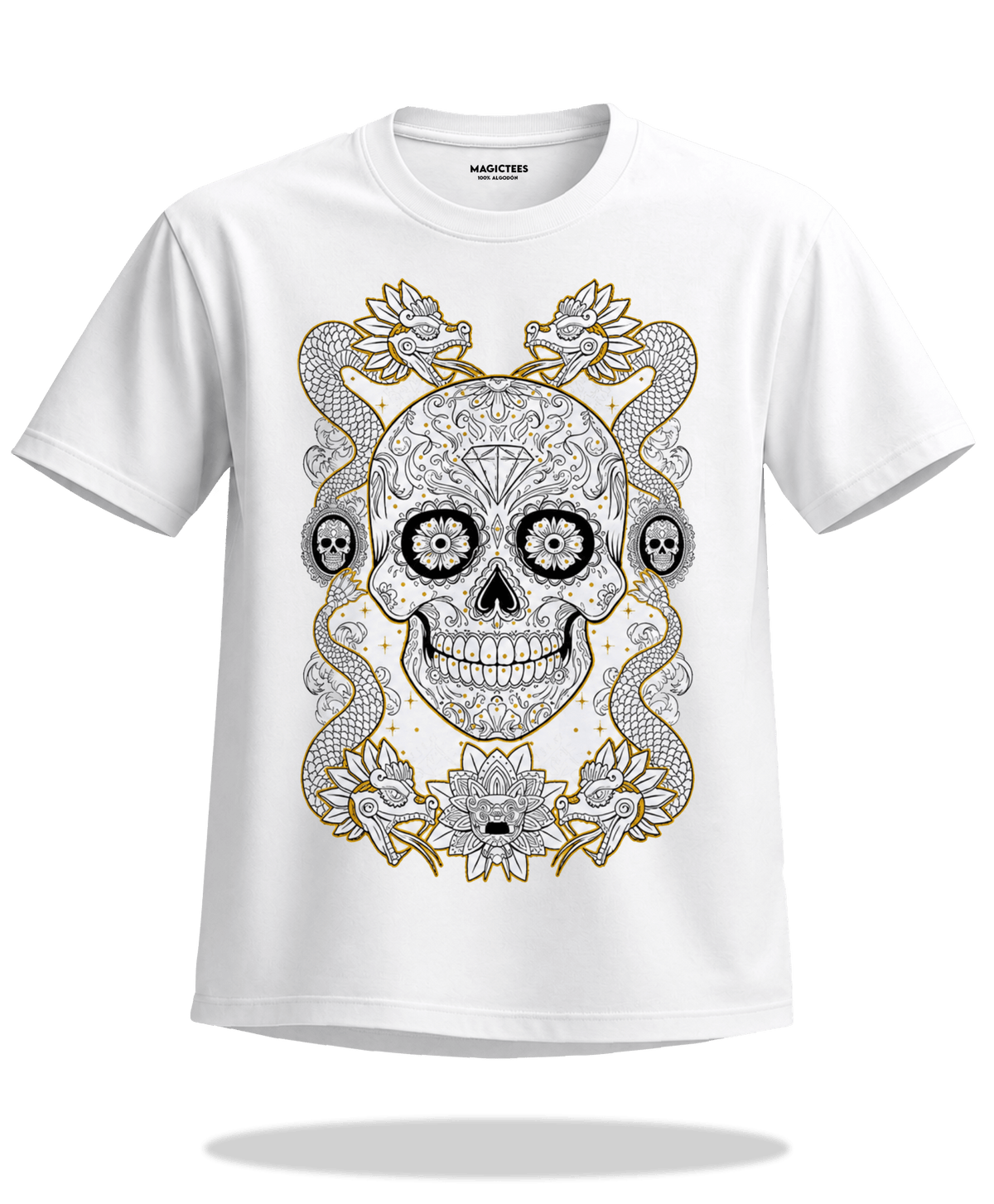 Playera "Calavera Serpiente" – LUMISOL | Donde el sol revela la magia. | Playera que cambia de color con el sol - Magic Tees