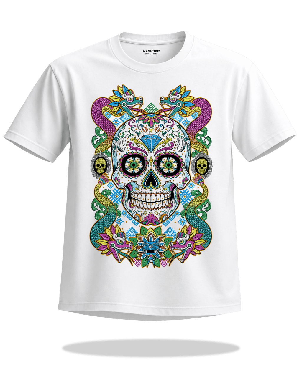 Playera "Calavera Serpiente" – LUMISOL | Donde el sol revela la magia. | Playera que cambia de color con el sol - Magic Tees
