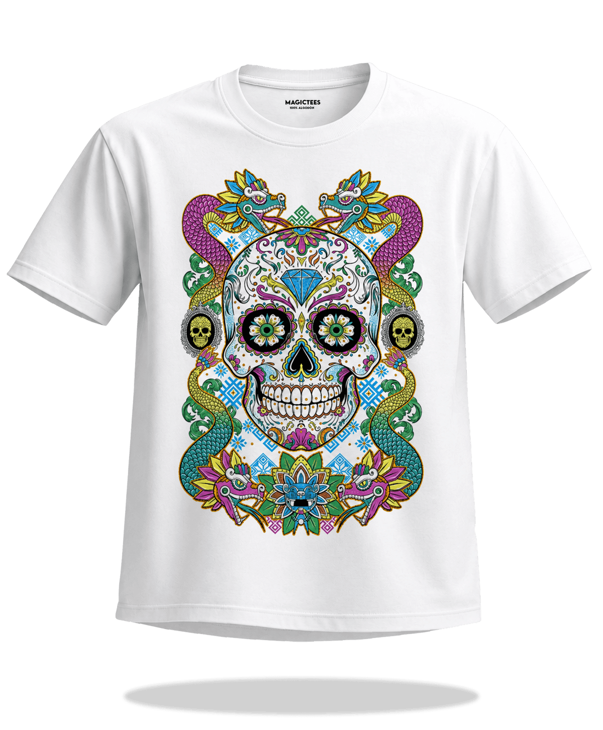 Playera "Calavera Serpiente" – LUMISOL | Donde el sol revela la magia. | Playera que cambia de color con el sol - Magic Tees