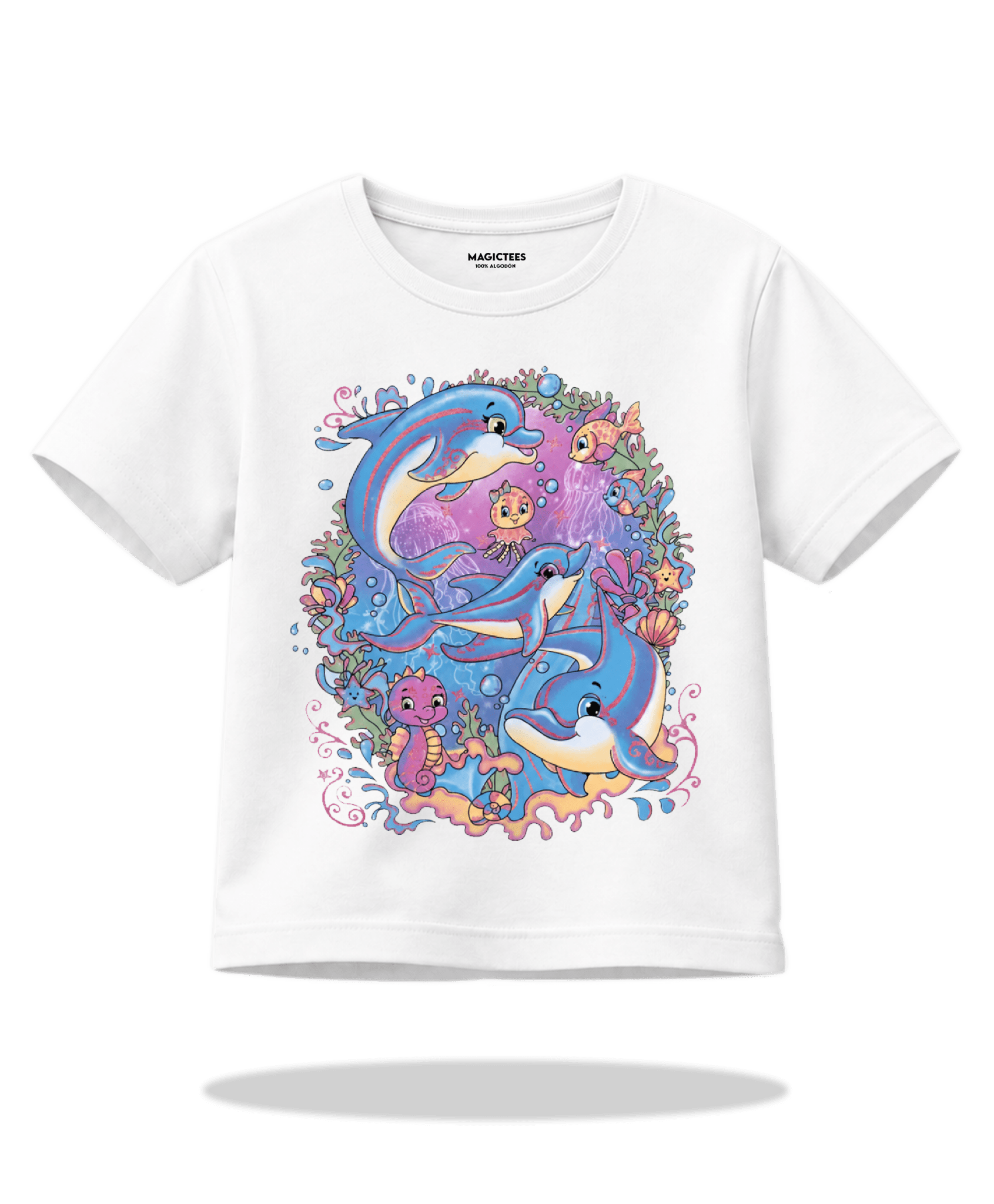 Playera "Delfines" – LUMISOL | Donde el sol revela la magia | Playera que cambia de color con el sol - Magic Tees