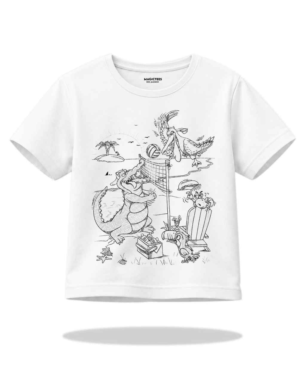 Playera "Cocodrilo Voleibol" – LUMISOL | Donde el sol revela la magia | Playera que cambia de color con el sol - Magic Tees