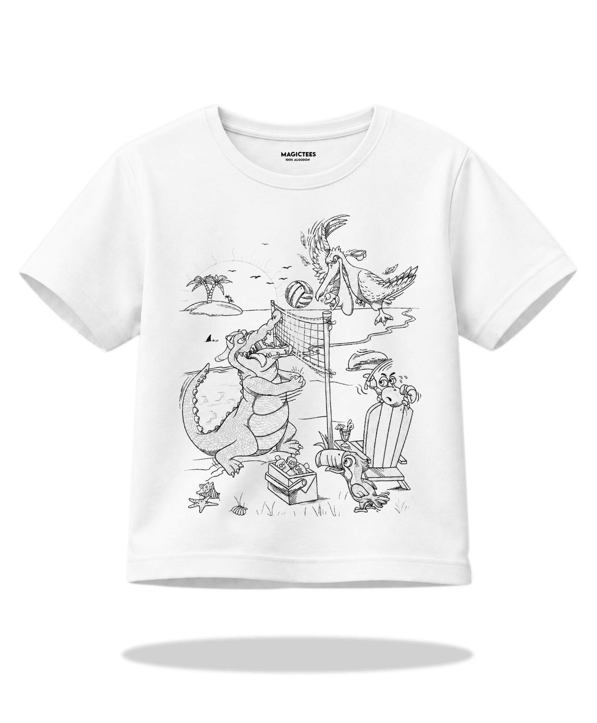 Playera "Cocodrilo Voleibol" – LUMISOL | Donde el sol revela la magia | Playera que cambia de color con el sol - Magic Tees