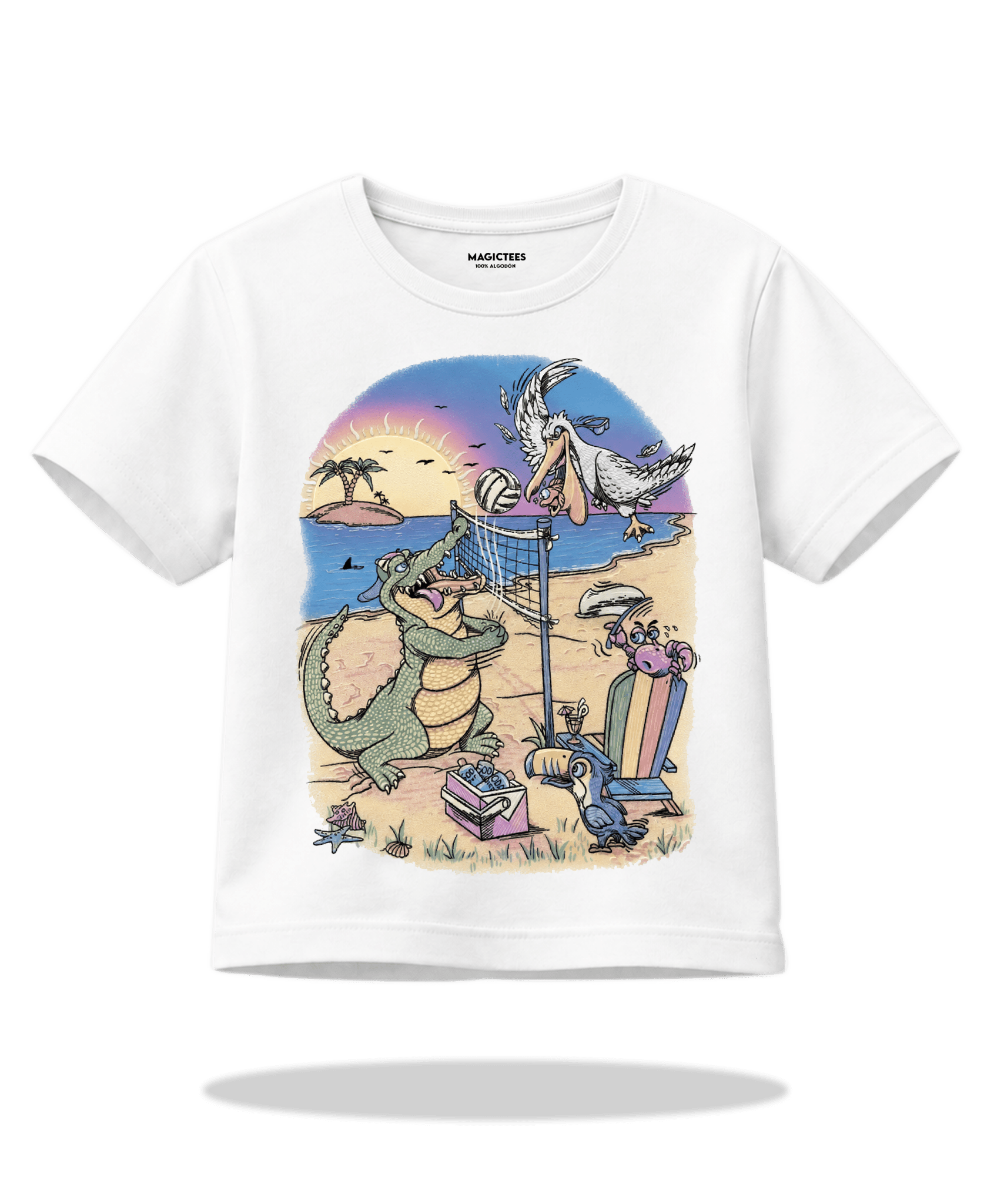 Playera "Cocodrilo Voleibol" – LUMISOL | Donde el sol revela la magia | Playera que cambia de color con el sol - Magic Tees