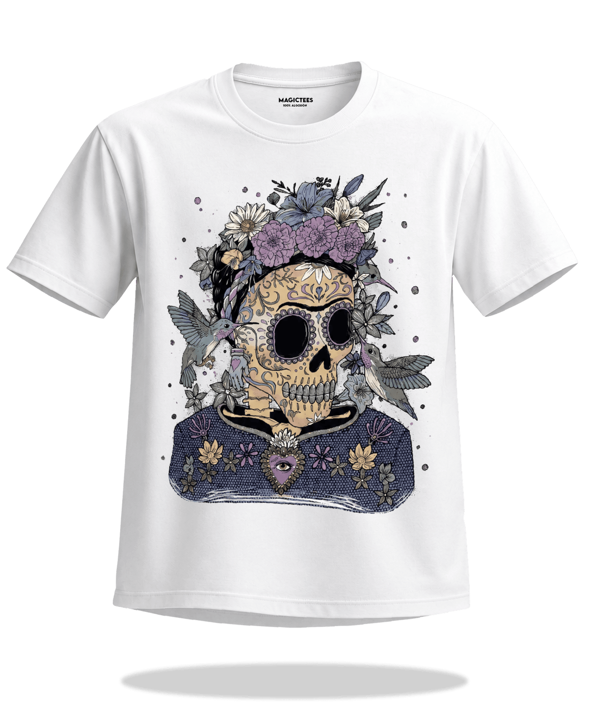 Playera "Frida Catrina" – LUMISOL | Donde el sol revela la magia. | Playera que cambia de color con el sol - Magic Tees