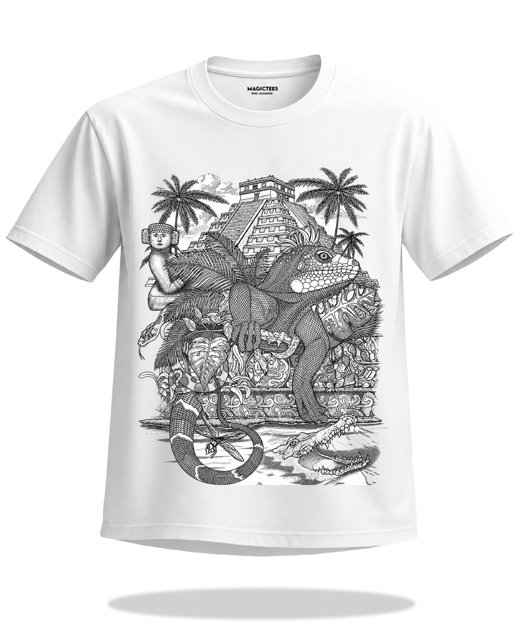 Playera "Iguana Piramide" – LUMISOL | Donde el sol revela la magia. | Playera que cambia de color con el sol - Magic Tees