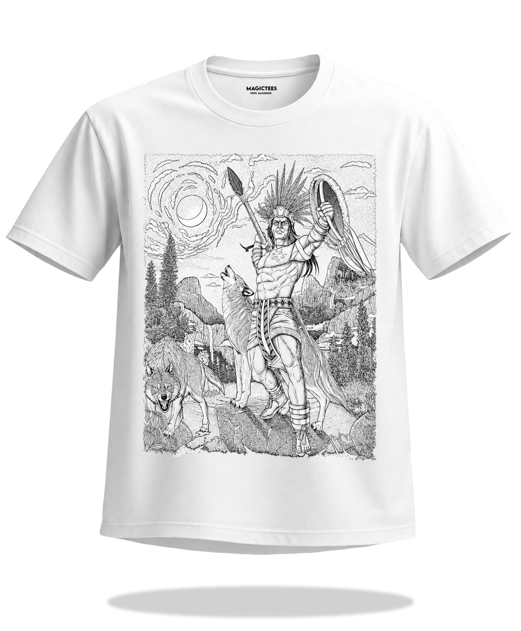 Playera "Guerrero Lobo" – LUMISOL | Donde el sol revela la magia. | Playera que cambia de color con el sol - Magic Tees