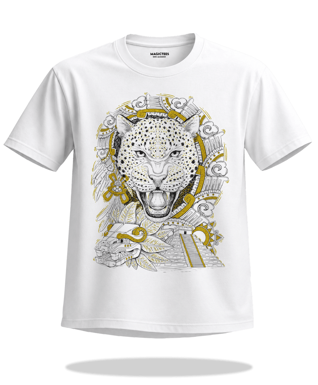 Playera "Jaguar Kukulkán" – LUMISOL | Donde el sol revela la magia. | Playera que cambia de color con el sol - Magic Tees