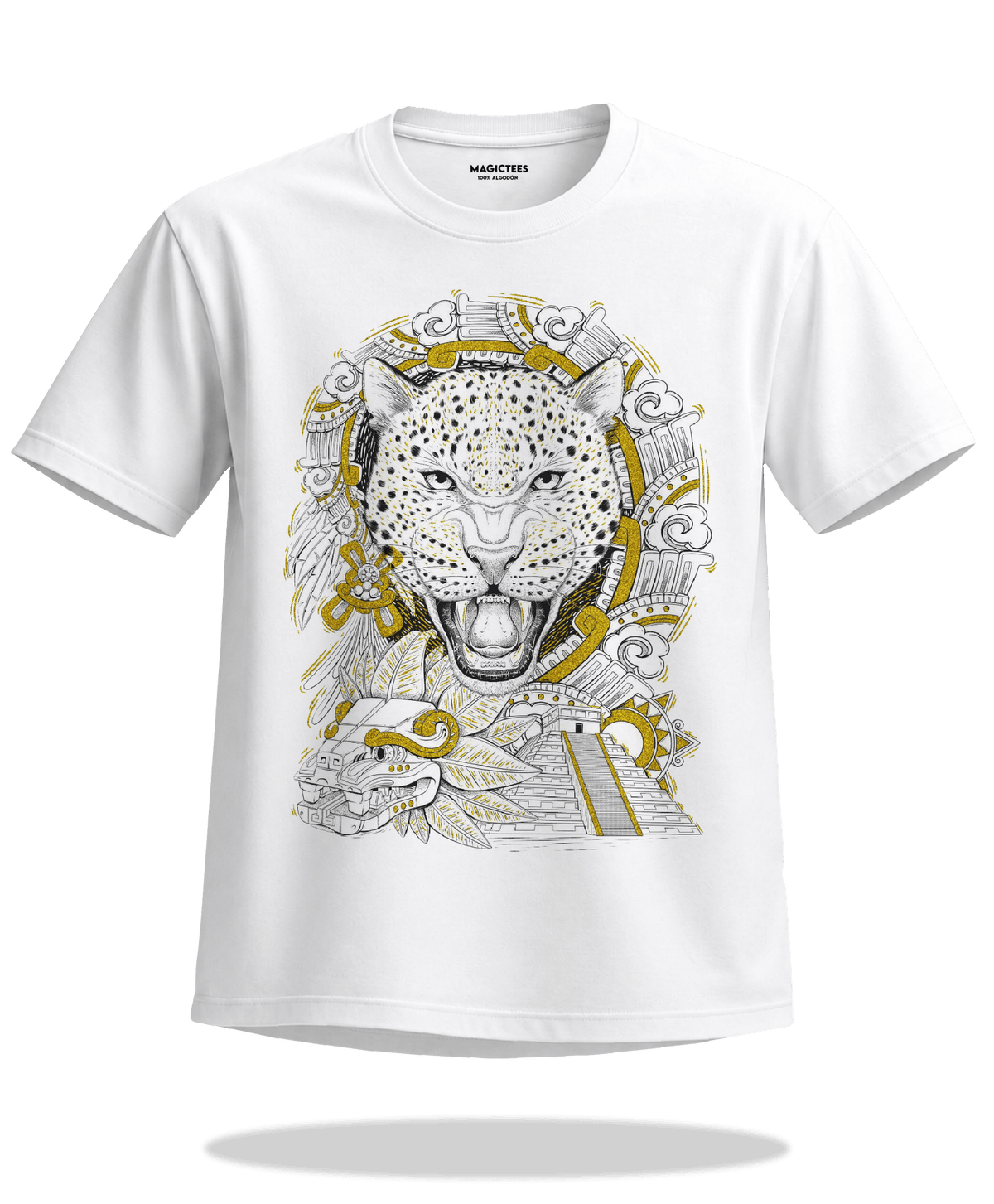 Playera "Jaguar Kukulkán" – LUMISOL | Donde el sol revela la magia. | Playera que cambia de color con el sol - Magic Tees