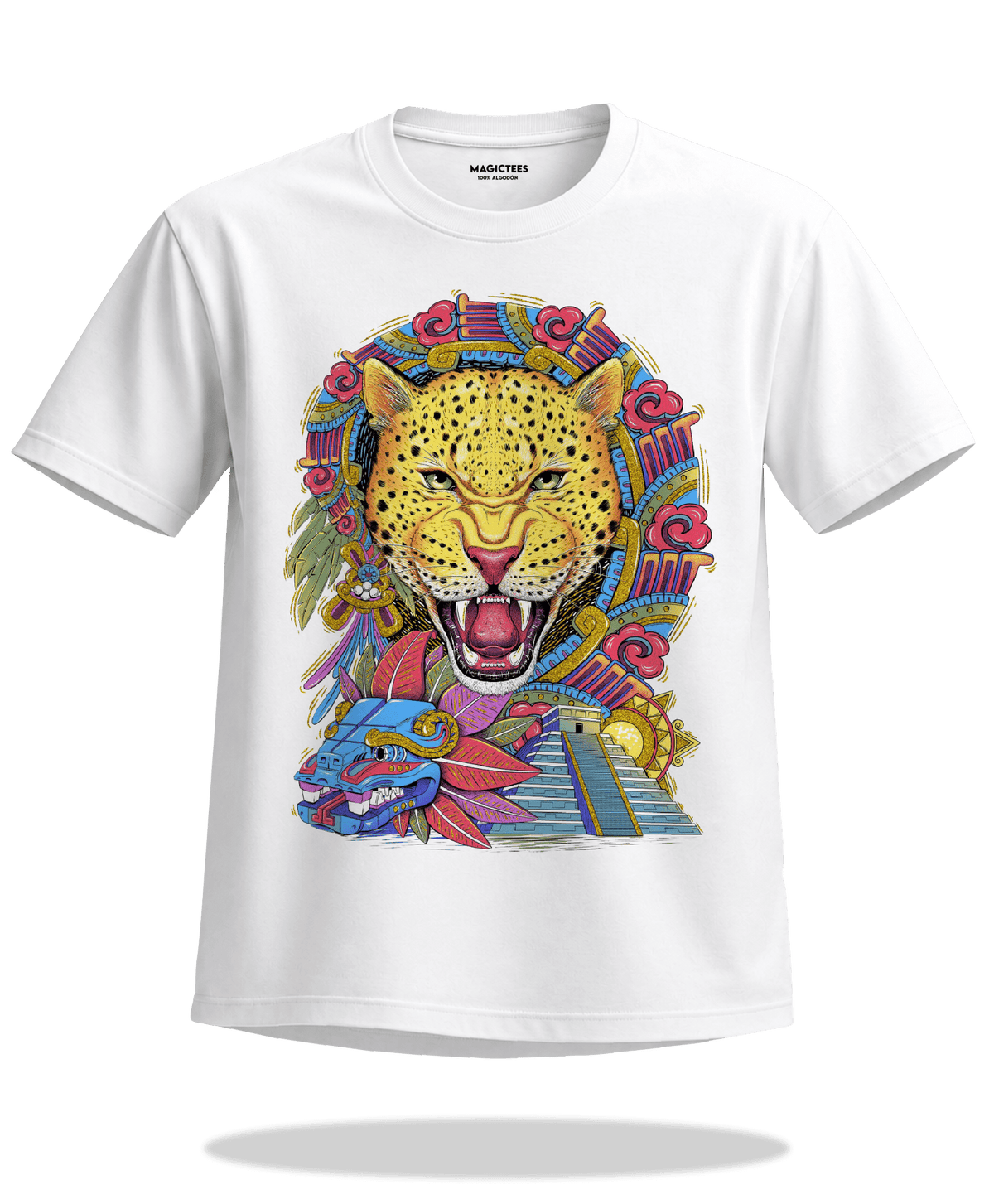 Playera "Jaguar Kukulkán" – LUMISOL | Donde el sol revela la magia. | Playera que cambia de color con el sol - Magic Tees