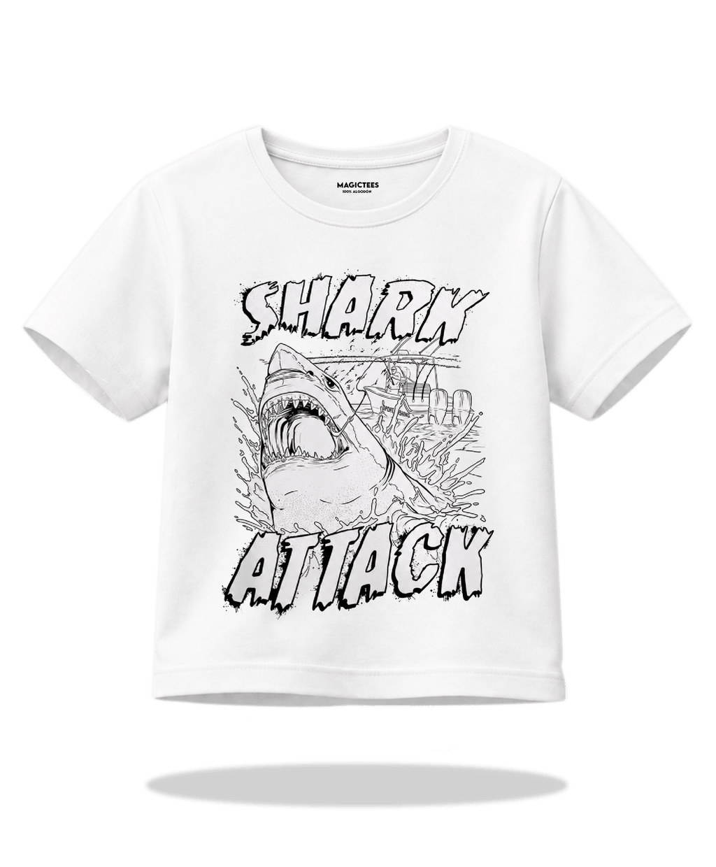 Playera "Shark Attack" – LUMISOL | Donde el sol revela la magia | Playera que cambia de color con el sol - Magic Tees