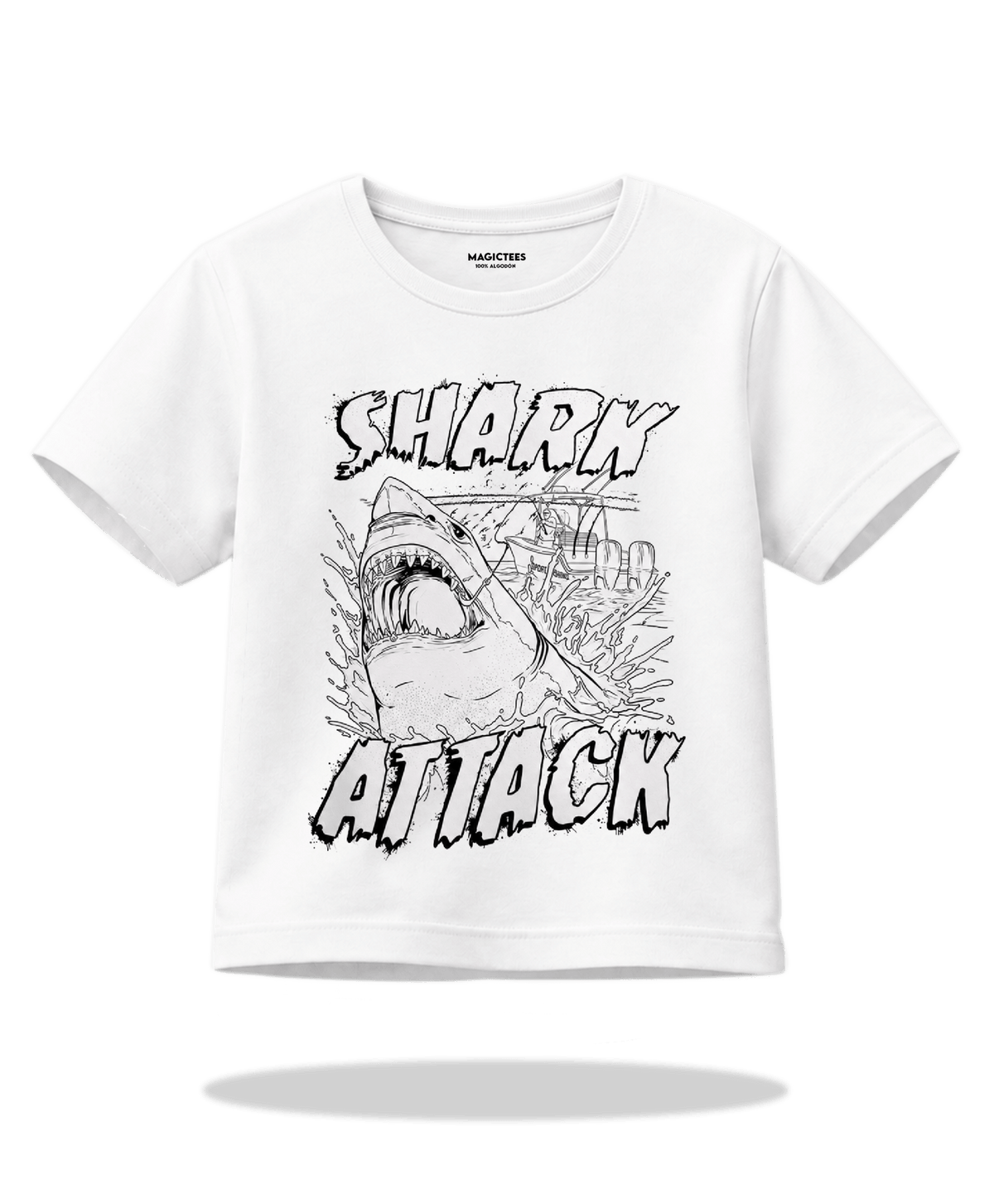 Playera "Shark Attack" – LUMISOL | Donde el sol revela la magia | Playera que cambia de color con el sol - Magic Tees