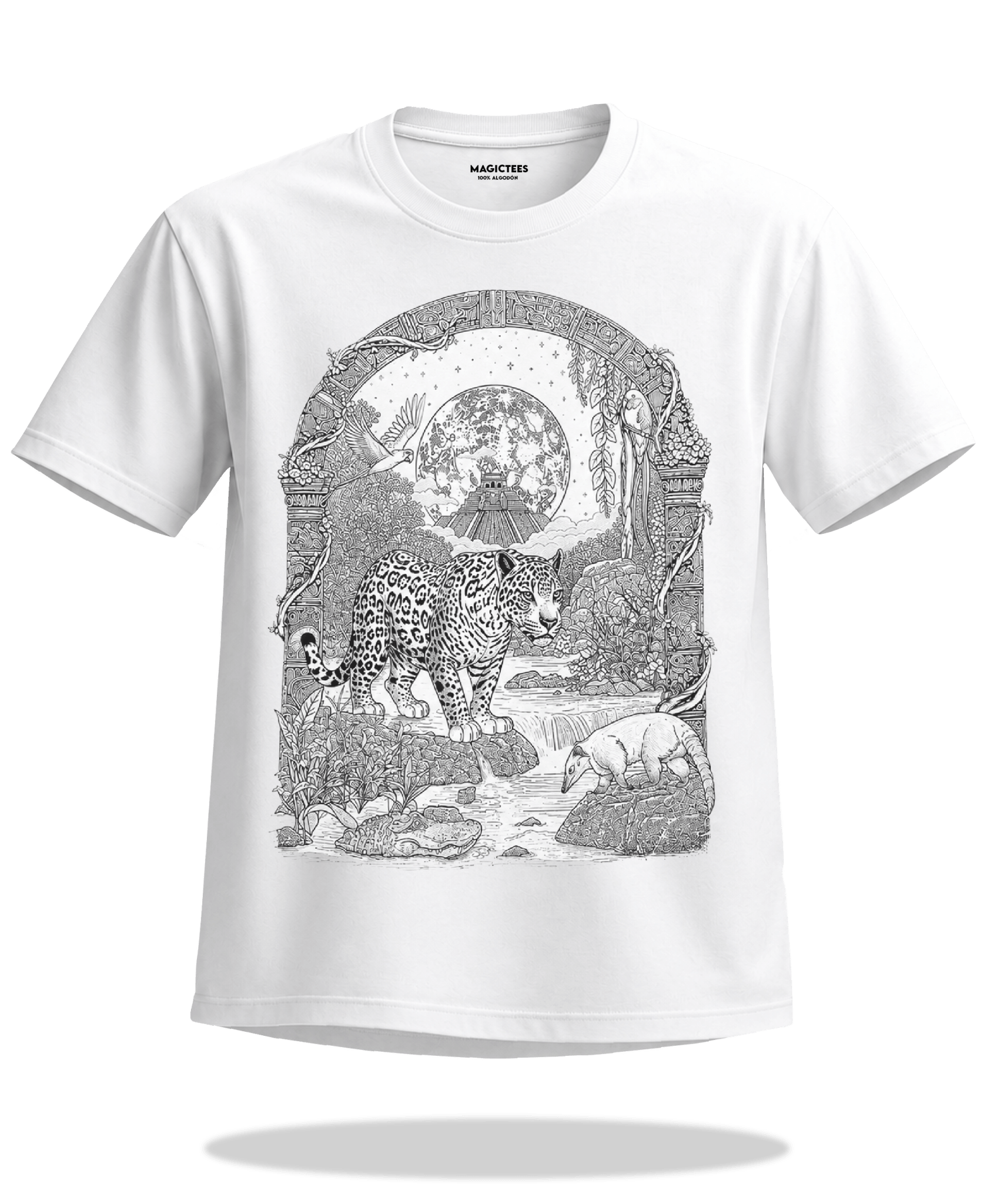 Playera "Jaguar Luna" – LUMISOL | Donde el sol revela la magia. | Playera que cambia de color con el sol - Magic Tees