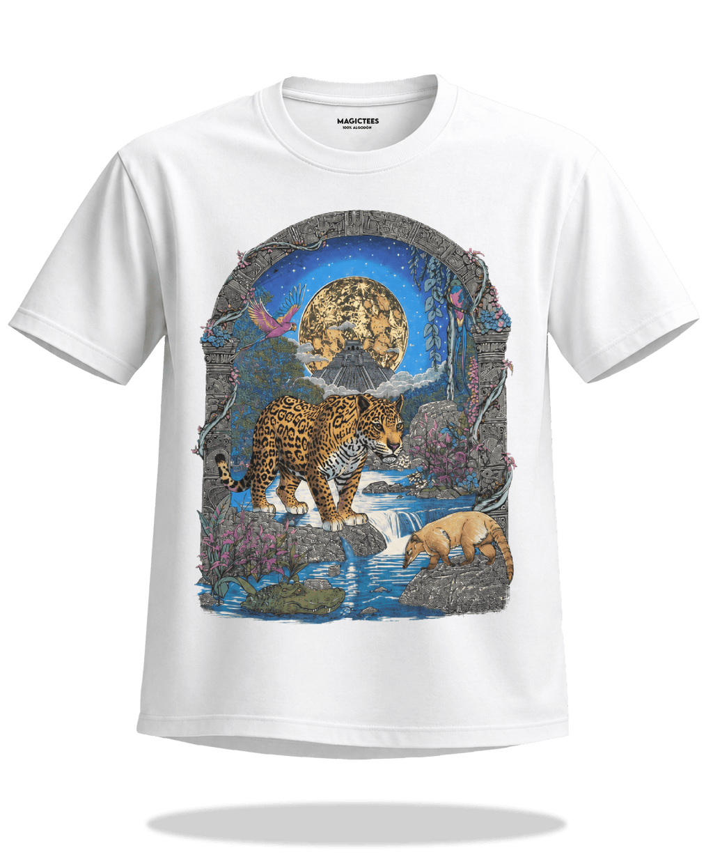 Playera "Jaguar Luna" – LUMISOL | Donde el sol revela la magia. | Playera que cambia de color con el sol - Magic Tees