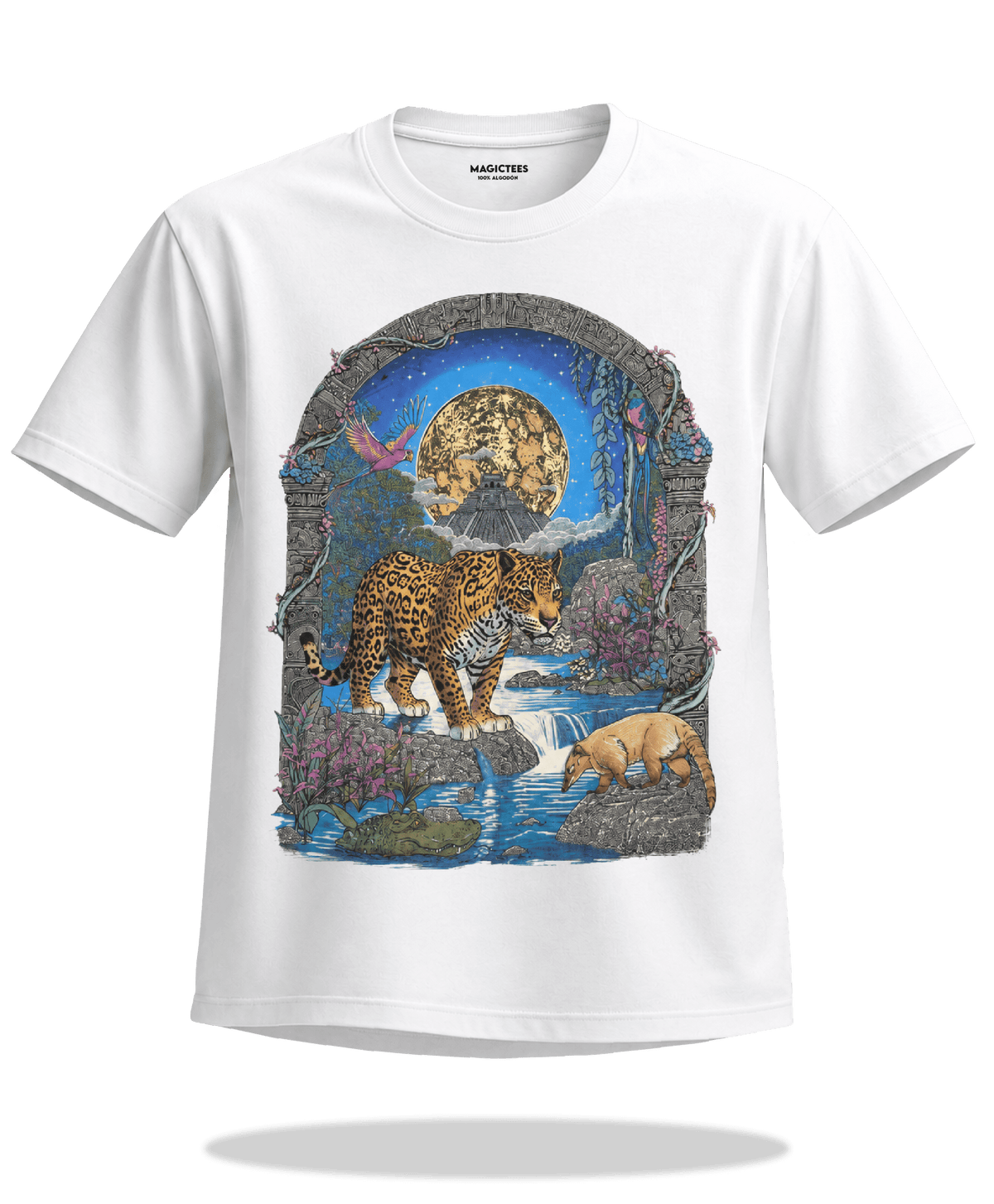 Playera "Jaguar Luna" – LUMISOL | Donde el sol revela la magia. | Playera que cambia de color con el sol - Magic Tees