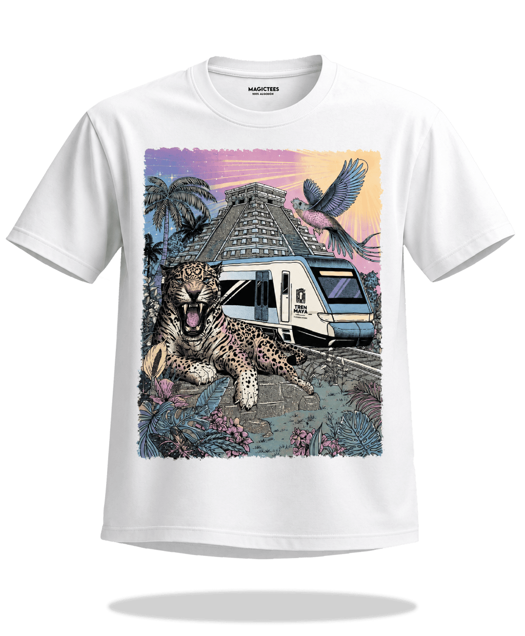 Playera "Tren Maya" – LUMISOL | Donde el sol revela la magia. | Playera que cambia de color con el sol - Magic Tees
