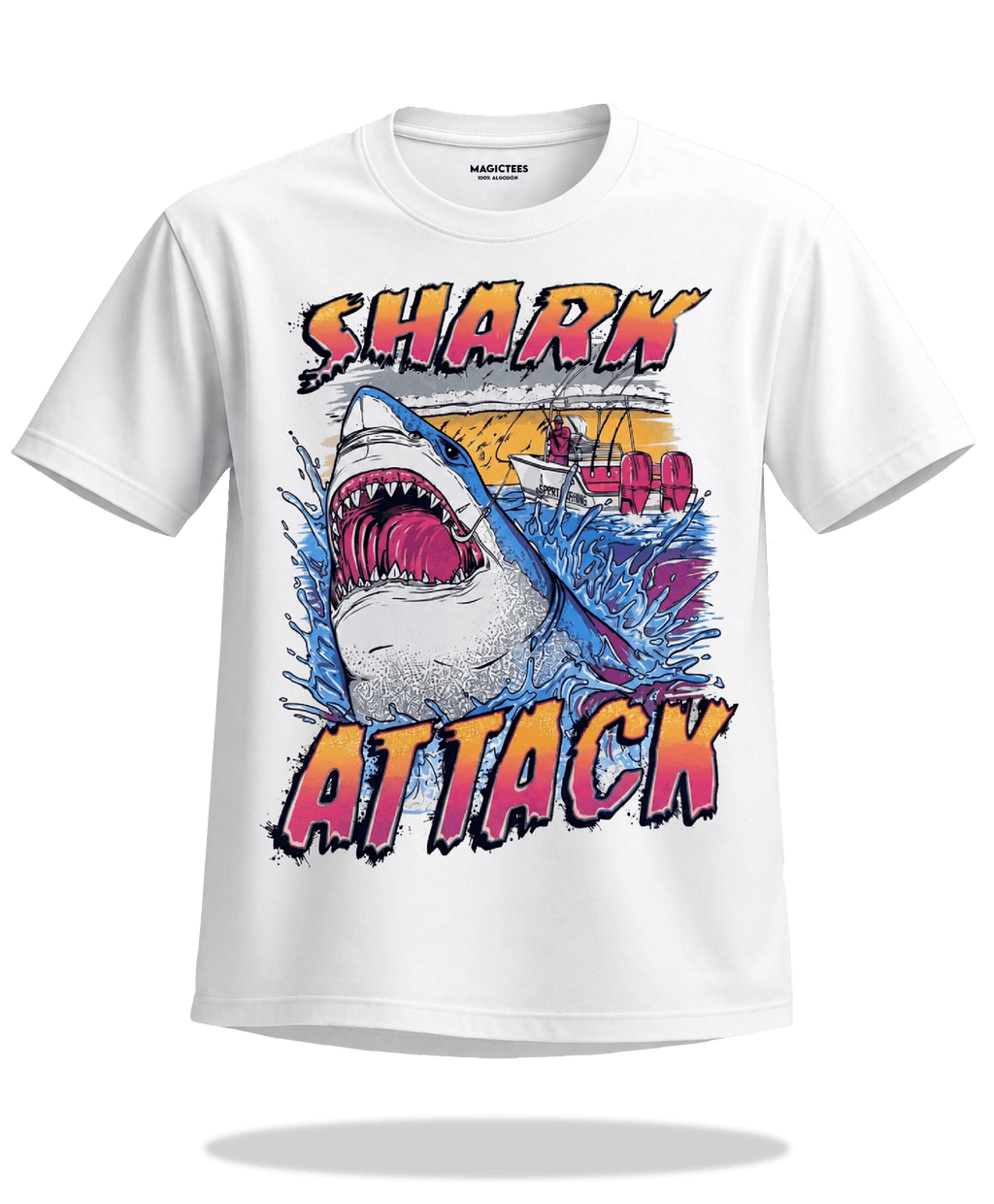 Playera "Shark Attack" – LUMISOL | Donde el sol revela la magia. | Playera que cambia de color con el sol - Magic Tees