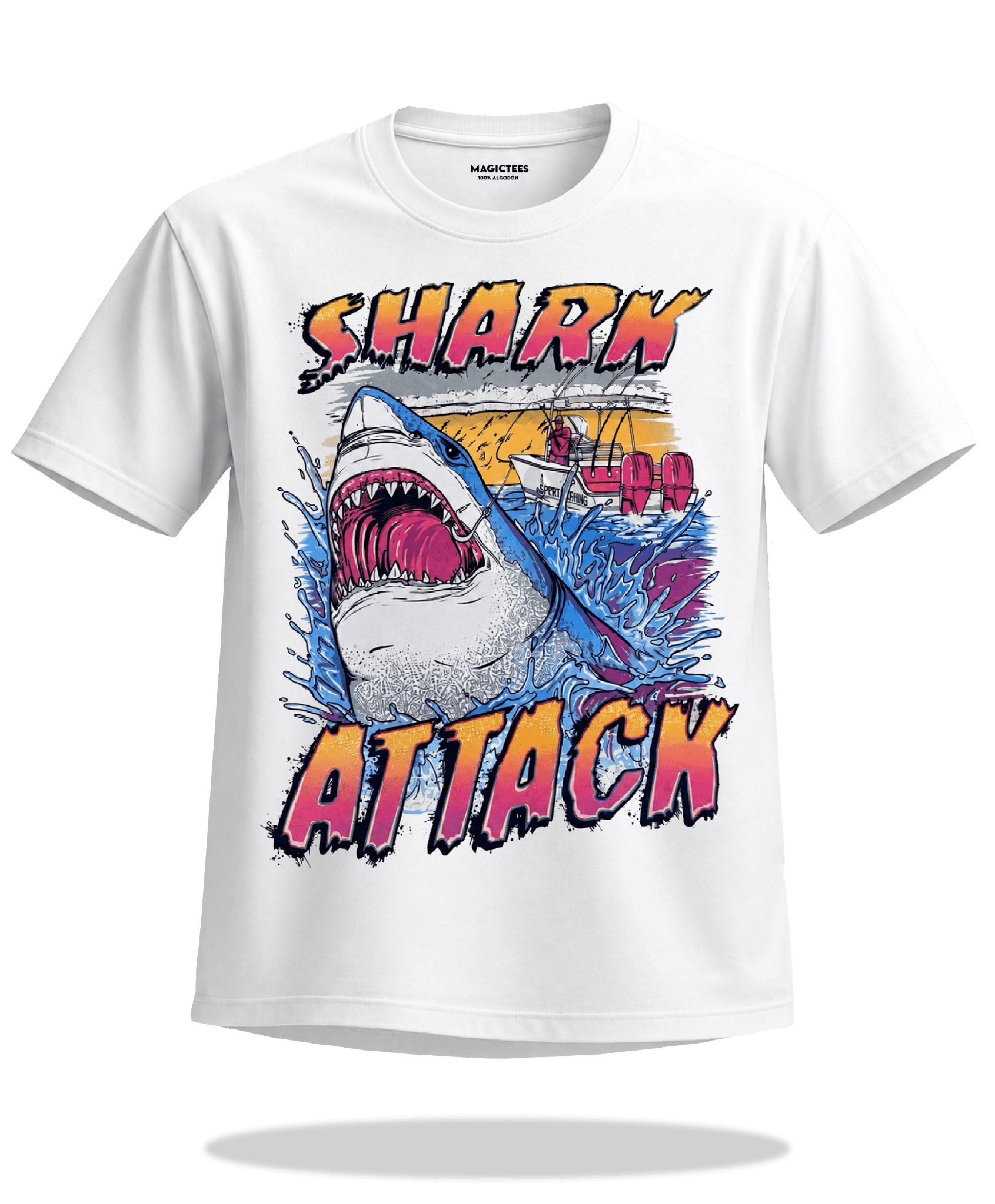 Playera "Shark Attack" – LUMISOL | Donde el sol revela la magia. | Playera que cambia de color con el sol - Magic Tees