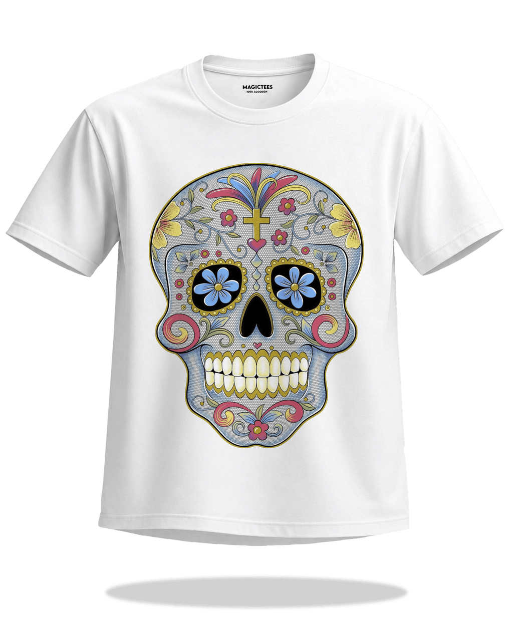 Playera "Calavera Sugar" – LUMISOL | Donde el sol revela la magia | Playera que cambia de color con el sol - Magic Tees