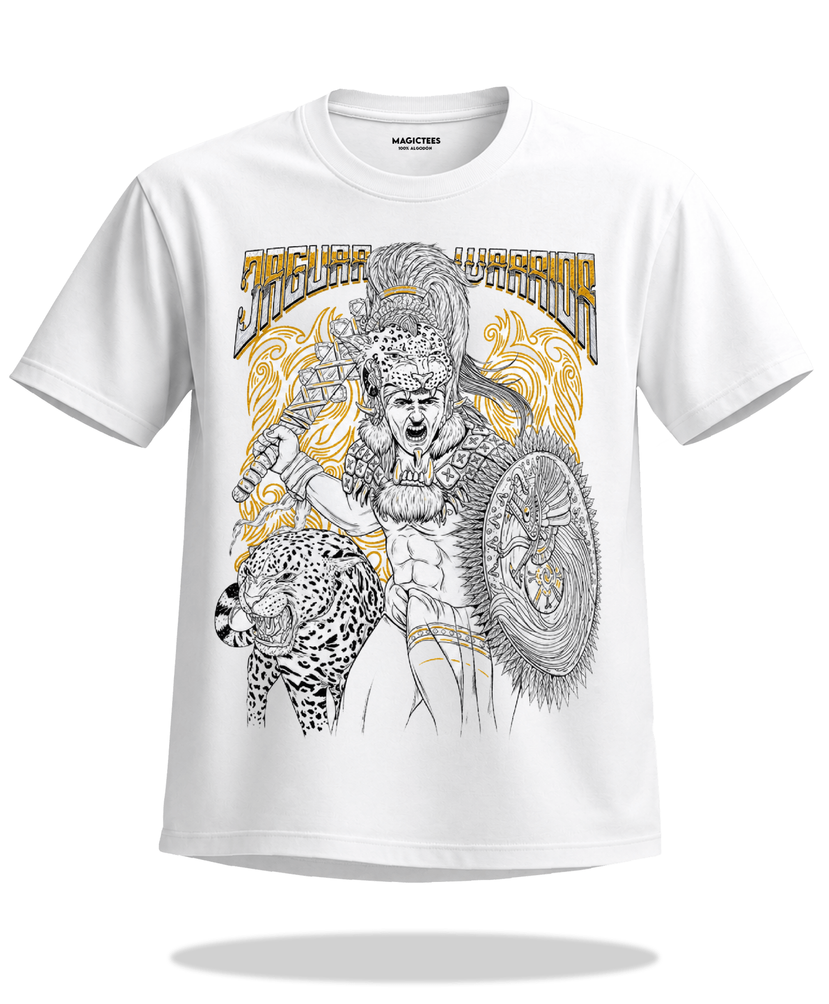 Playera "Jaguar Warrior" – LUMISOL | Donde el sol revela la magia | Playera que cambia de color con el sol - Magic Tees