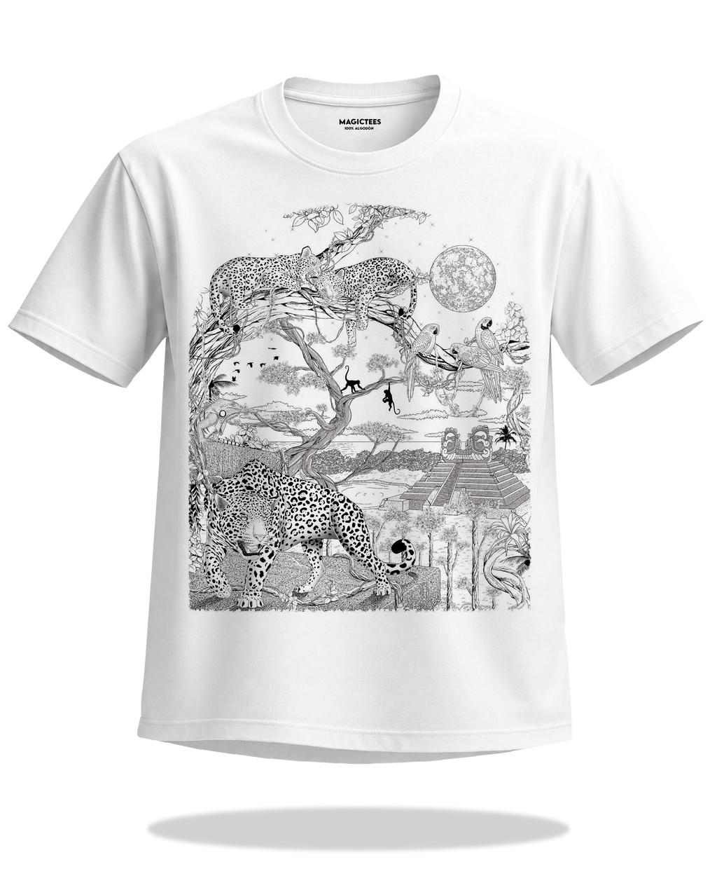 Playera "Tres Jaguares" – LUMISOL | Donde el sol revela la magia | Playera que cambia de color con el sol - Magic Tees