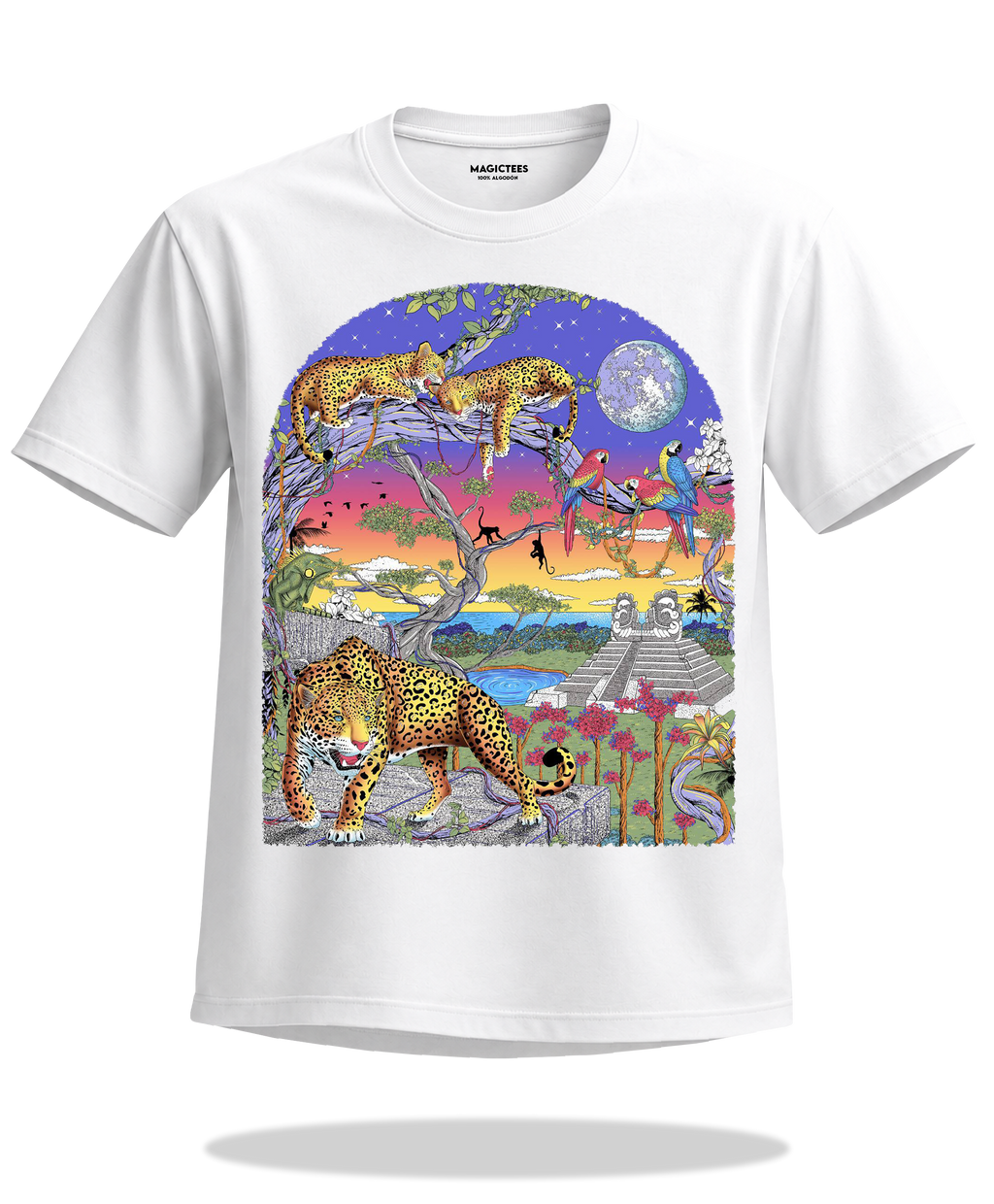 Playera "Tres Jaguares" – LUMISOL | Donde el sol revela la magia | Playera que cambia de color con el sol - Magic Tees