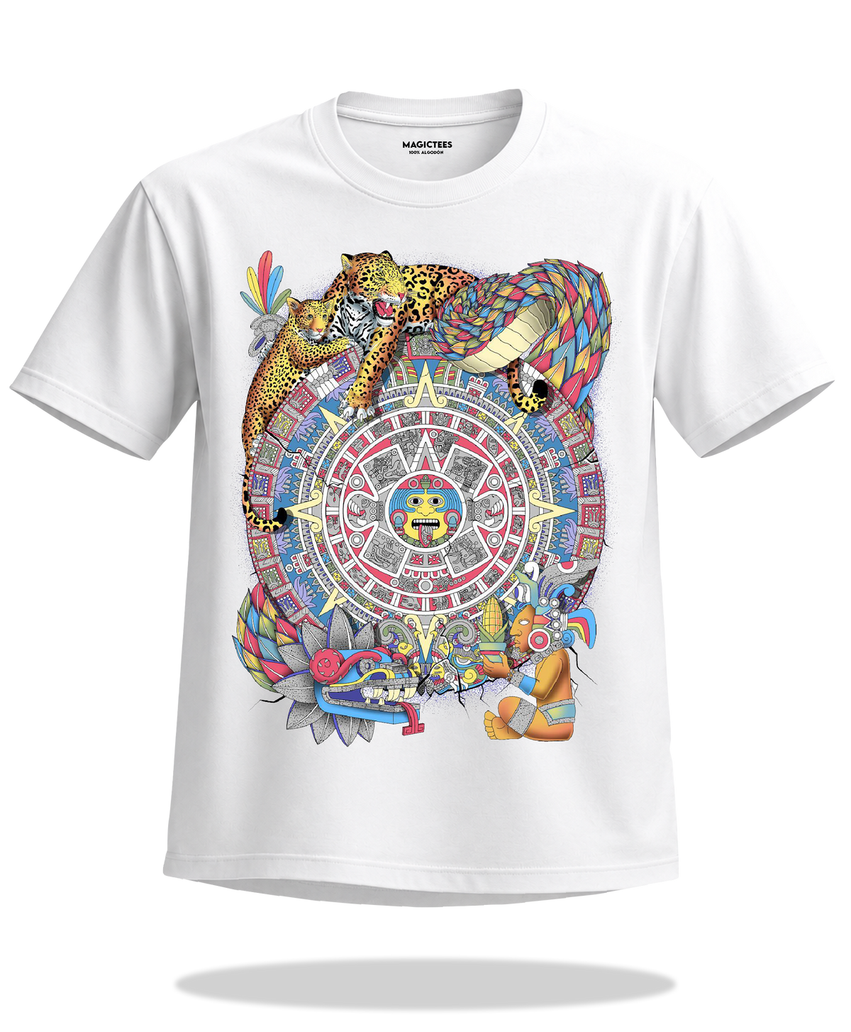 Playera "Calendario Azteca" – LUMISOL | Donde el sol revela la magia. | Playera que cambia de color con el sol - Magic Tees